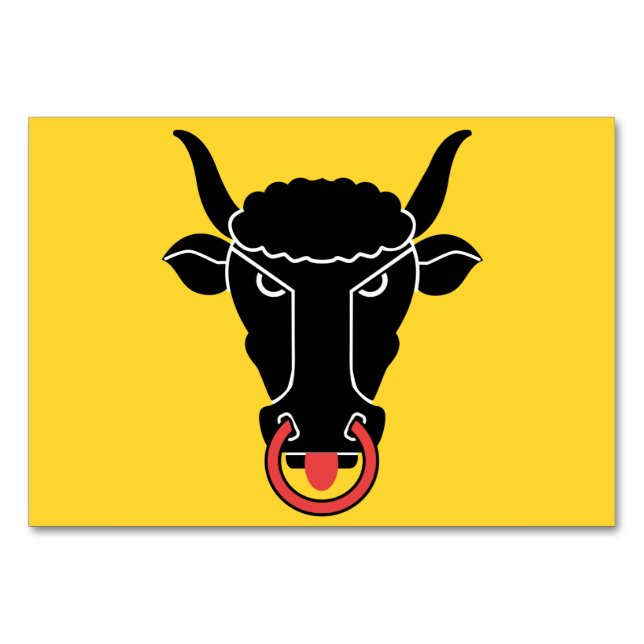 Tarjeta de mesa patriótica con bandera del cantón  (Anverso)