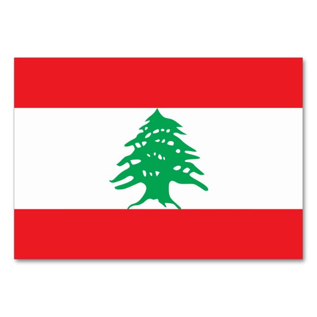 Tarjeta de mesa patriótica con bandera del Líbano (Reverso)