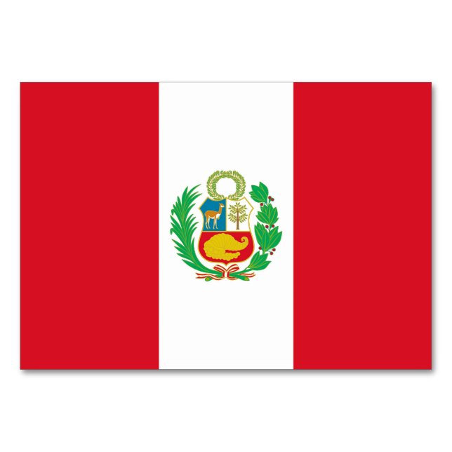 Tarjeta de mesa patriótica con bandera del Perú (Reverso)