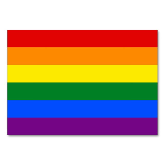 Tarjeta de mesa patriótica con bandera LGBT (Reverso)
