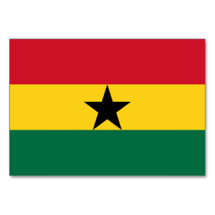 Tarjeta de mesa patriótica con la bandera de Ghana