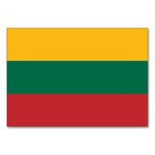 Tarjeta de mesa patriótica con la bandera de Litua
