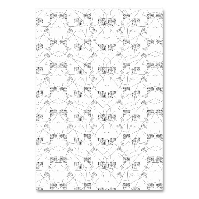 Tarjeta De Mesa Patrón abstracto en blanco y negro con repetición, (Anverso)