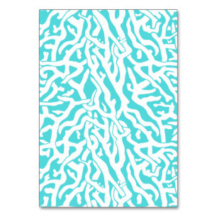 Tarjeta De Mesa Patrón de arrecife de coral de playa Azul blanco n