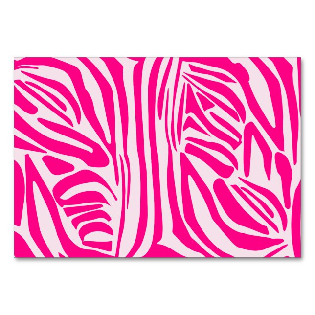 Tarjeta De Mesa Patrón de cebra rosa (Anverso)