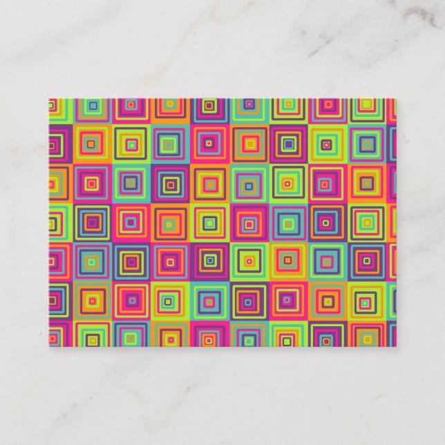 Tarjeta De Mesa Patrón de cuadrados (Anverso)