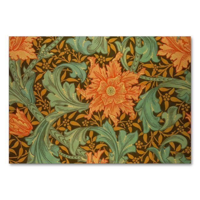 Tarjeta De Mesa Patrón de estilo único William Morris Art Nouveau (Anverso)