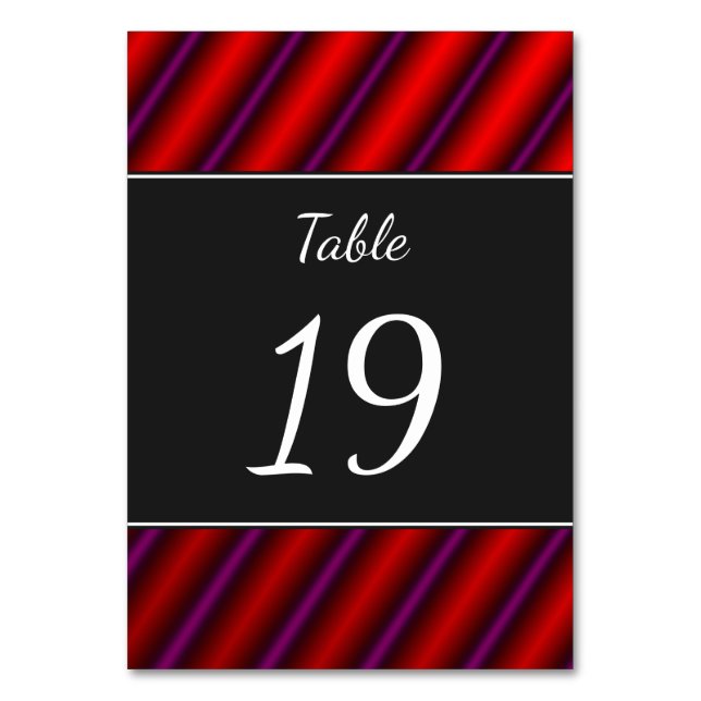 Tarjeta De Mesa Patrón de línea láser rojo, púrpura y negro (Anverso)