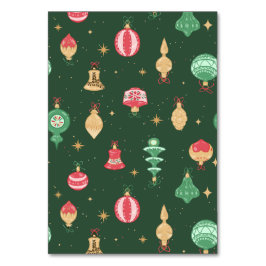 Tarjeta De Mesa Patrón de ornamento navideño de estilo vintage - V