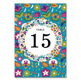 Tarjeta De Mesa Patrón floral estilo mexicano Boda