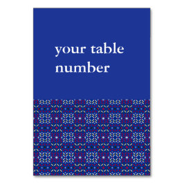 Tarjeta De Mesa Patrón geométrico tradicional de píxeles en azul p