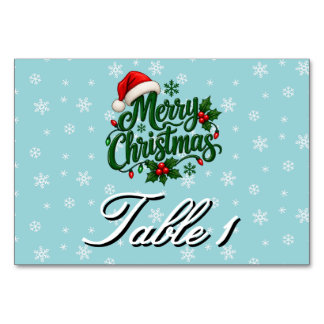 Tarjeta De Mesa Patrón personalizado de copo de nieve cian para fi