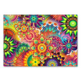 Tarjeta De Mesa Patrón retro falso Resumen Boho