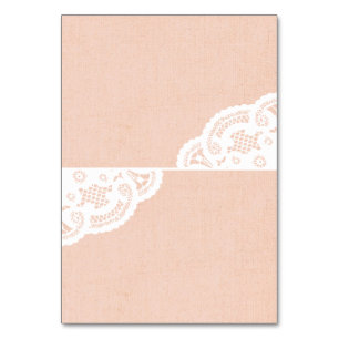 Tarjeta De Mesa Peach Lace Doily Boda Table Place Cards