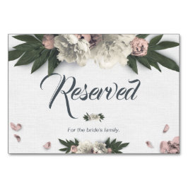 Tarjeta De Mesa Peach romántico y White Floral Peonies