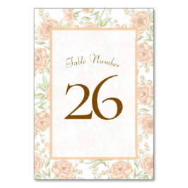 Tarjeta De Mesa Peach Rose Wedding