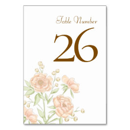Tarjeta De Mesa Peach Rose Wedding