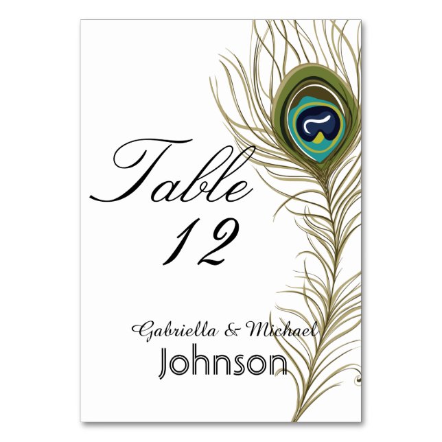 Tarjeta De Mesa Peacock Feather (Anverso)
