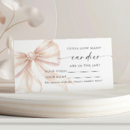 Tarjeta De Mesa Pearl y Bow Cuántos Dulces Juego de Cartas de Lluv