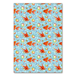 Tarjeta De Mesa peces dorados y burbujas de jabón