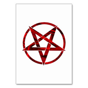 Tarjeta De Mesa Pentagram del diablo Rojo