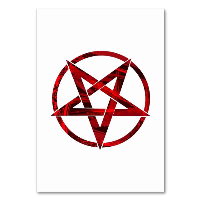 Tarjeta De Mesa Pentagram del diablo Rojo (Anverso)