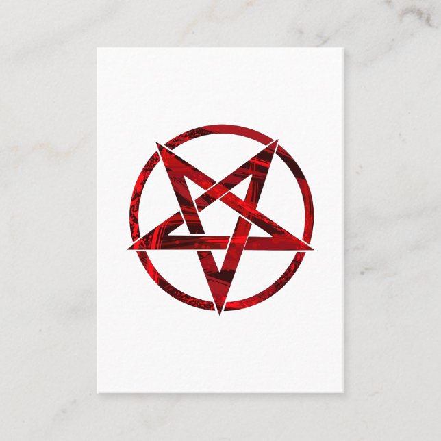 Tarjeta De Mesa Pentagrama del Diablo Rojo (Anverso)