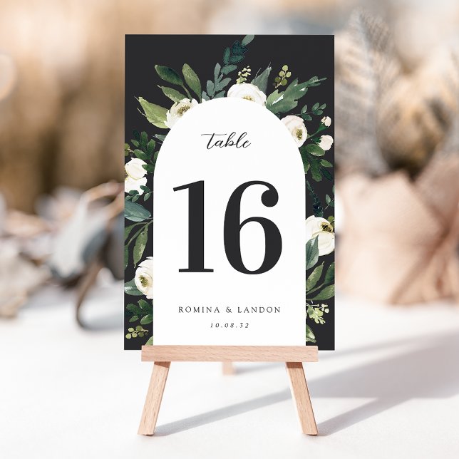 Tarjeta De Mesa Peonía blanca | Boda floral acuarela (Subido por el creador)