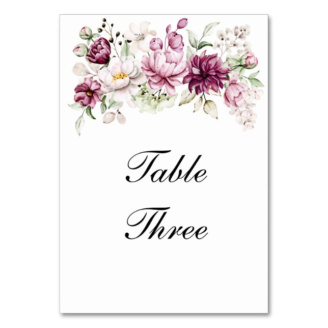 Tarjeta De Mesa Peonía floral romántica (Anverso)