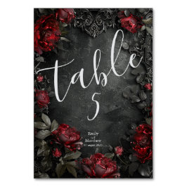 Tarjeta De Mesa Peonías góticas barrocas