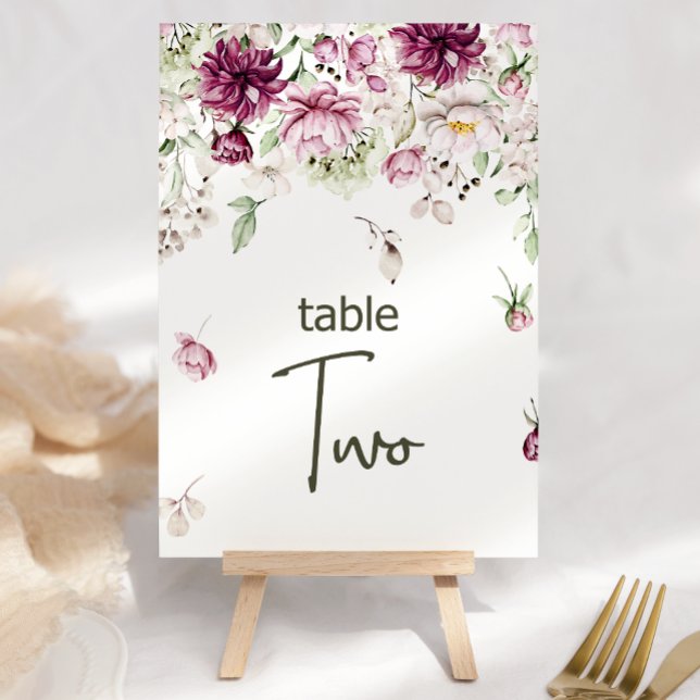 Tarjeta De Mesa Peonies Pink Burgundy Boda Floral Número de tabla (Subido por el creador)
