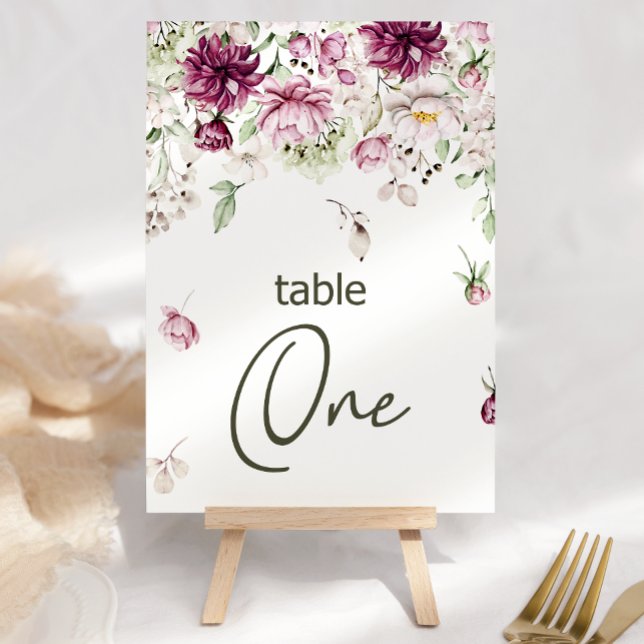 Tarjeta De Mesa Peonies Pink Burgundy Boda Floral Número de tabla (Subido por el creador)