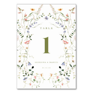 Tarjeta De Mesa Pequeña Boda Jardín