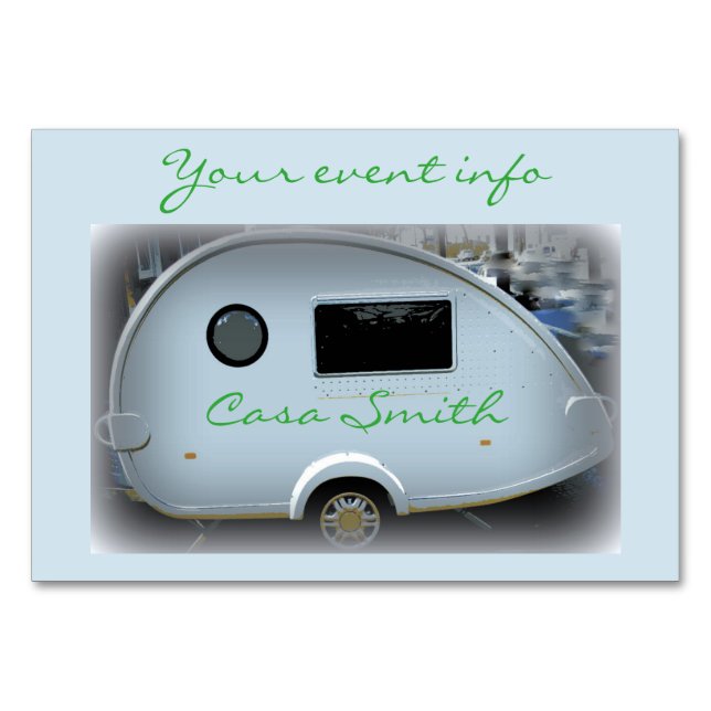 Tarjeta De Mesa Pequeña caravana gitana de remolque de lágrimas (Anverso)