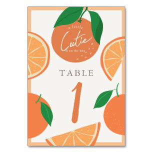 Tarjeta De Mesa Pequeña Naranja moderna Baby Shower