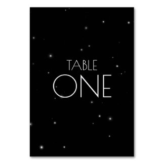 Tarjeta De Mesa Pequeñas Estrellas Minimalista Negro