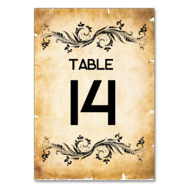 Tarjeta De Mesa Pergamino Rústico Vintage de Flourish
