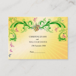 Tarjeta De Mesa Pergaminos y Mariposas