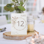 Tarjeta De Mesa Perlas y Beige floral blanco 2 Número de tabla<br><div class="desc">Vestir sus mesas bodas o fiestas con su tarjeta de número de mesa Pearls & White Floral Beige 2.</div>