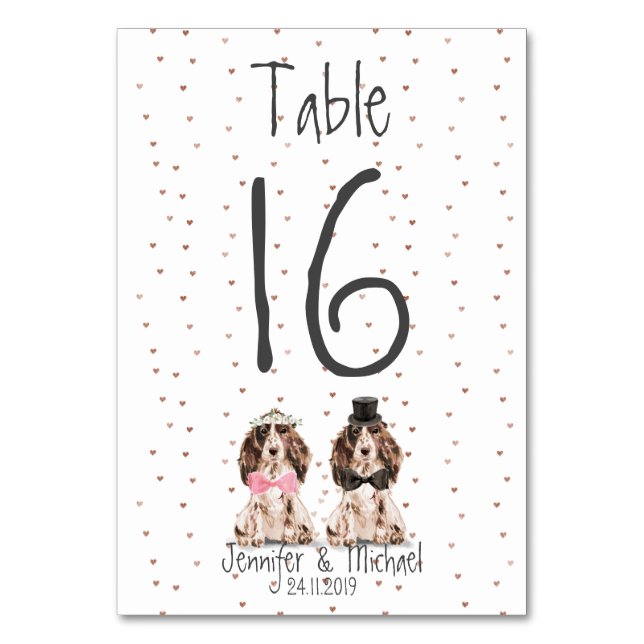 Tarjeta De Mesa Perro de compañía Cocker Spaniel (Anverso)
