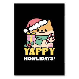Tarjeta De Mesa Perro de Navidades Cuadros - Yappy Howlidays