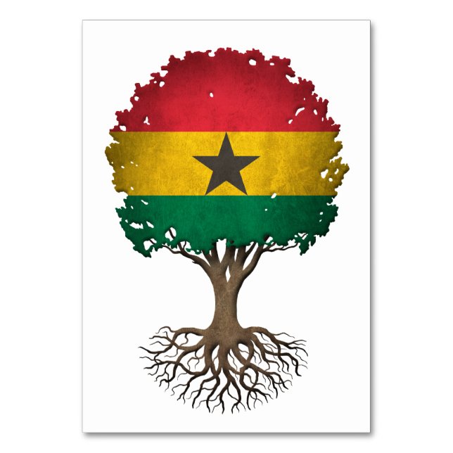 Tarjeta De Mesa Personalizable de Bandera de Ghana (Anverso)