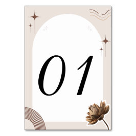 Tarjeta De Mesa Personalizable de Brown Minimalista Boho Notes