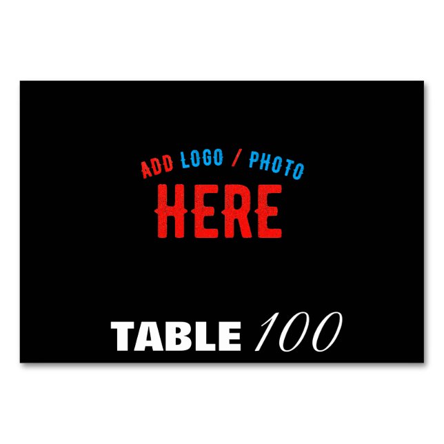 TARJETA DE MESA PERSONALIZABLE MODERNO ESTILO NEGRO VERIFICADO MAR (Anverso)