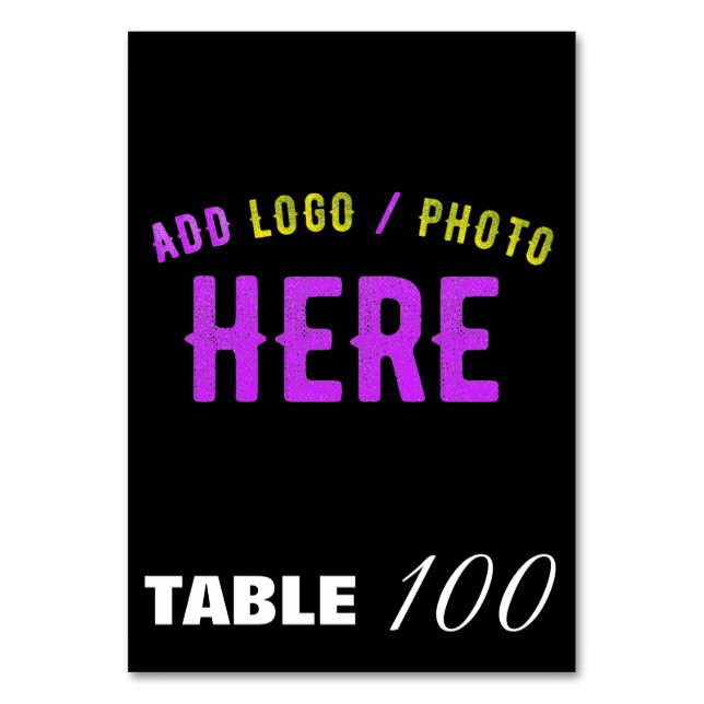 TARJETA DE MESA PERSONALIZABLE MODERNO ESTILO NEGRO VERIFICADO MAR (Anverso)