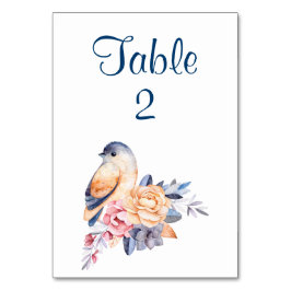 Tarjeta de mesa personalizable Pretty Bird and Flo