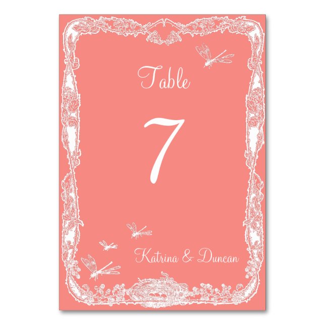Tarjeta de mesa personalizada de Dragonfly Garden  (Anverso)