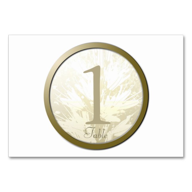 Tarjeta de mesa personalizada para flores de oro b (Reverso)