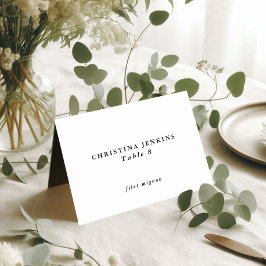 Tarjeta de mesa personalizada para invitados de bo