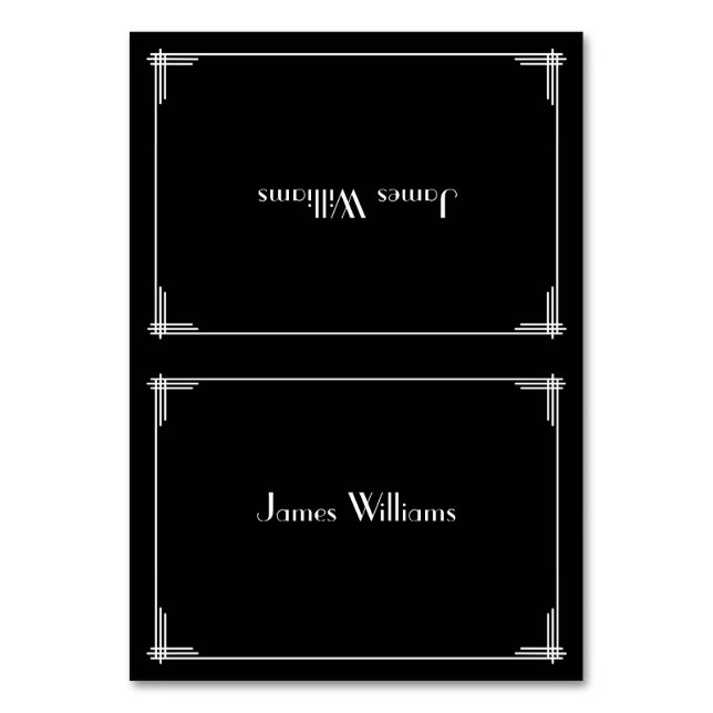 Tarjeta De Mesa Personalizado Black Great Gatsby Art Deco Place Ca (Anverso)